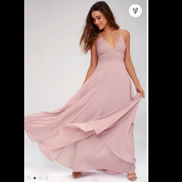 Lulus Dresses & Skirts - NWT LuLus Madalyn Dusty Lavender Lace Maxi Dress M